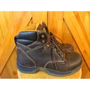 Carolina Boots Engineer CA5020 Brown Leather 6 Inch Waterproof Lace Up Sz 9.5D